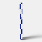 Royal Blue en White Checkered Pattern Case-Mate iPhone Case (Achterkant / Links)