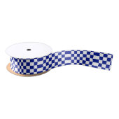 Royal Blue en White Checkered Pattern Lint (Spoel)