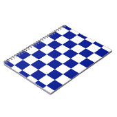 Royal Blue en White Checkered Pattern Notitieboek (Linkerzijde)