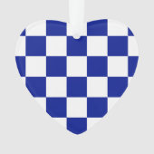 Royal Blue en White Checkered Pattern Ornament (voorkant)