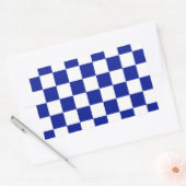 Royal Blue en White Checkered Pattern Rechthoekige Sticker (Envelop)