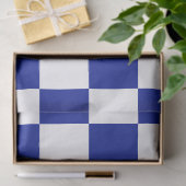 Royal Blue en White Checkered Pattern Tissuepapier (Geschenk)