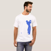 Royal Blue en White Golf T-shirt (Voorkant volledig)