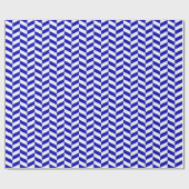 Royal Blue en White Herringbone Wrapping Paper Cadeaupapier (Vlak)