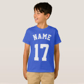 Royal Blue en White Kinderen | Sport Jersey Design T-shirt (Voorkant volledig)