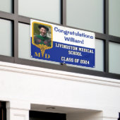 Royal Blue en White Medical School Afstuderen Spandoek (Buitenkant Gebouw)