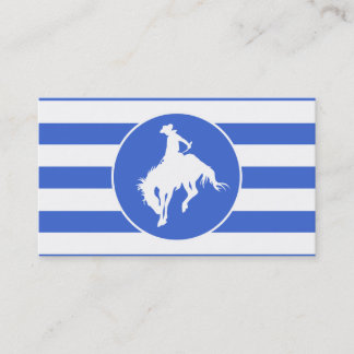 Royal Blue en White Stripes; Rodeo Cowboy Visitekaartje