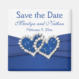 Royal Blue en White Wedding Favor Magnet Magneet