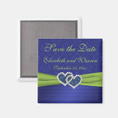 Royal Blue et Chartreuse Damask Magnet (Recto/Verso)
