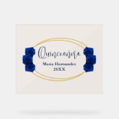 Royal Blue et Gold Geometry Quinceañera (Recto)