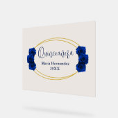 Royal Blue et Gold Geometry Quinceañera (Angle)