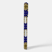 Royal Blue et Gold Hearts de luxe iPhone 16 Coque (Verso / Droite)
