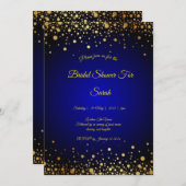 Royal Blue et Gold nuptiale invitation budget (Devant / Derrière)