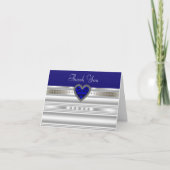 Royal Blue et Silver Merci Cartes (Devant)