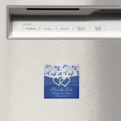 Royal Blue et Silver Wedding Favor Magnet (In Situ (Lave-vaisselle))