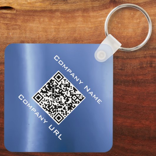 Royal Blue Evil Eye Charm gepersonaliseerde QR-cod Sleutelhanger (Achterkant)