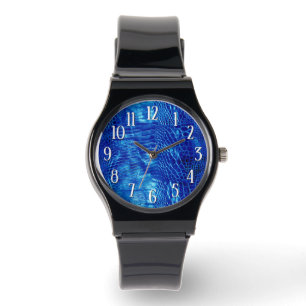 Royal Blue Faux Leather Horloge