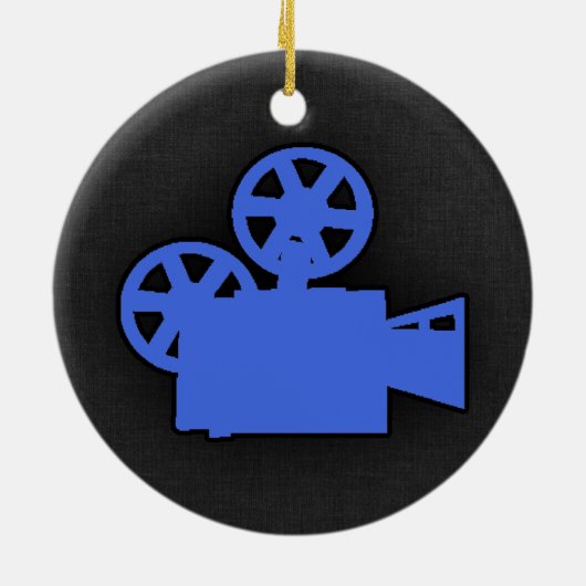 Royal Blue filmcamera Keramisch Ornament (Achterkant)