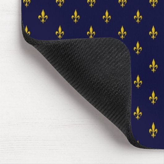 Royal Blue Fleur De Lis Pattern Muismat (Hoek)