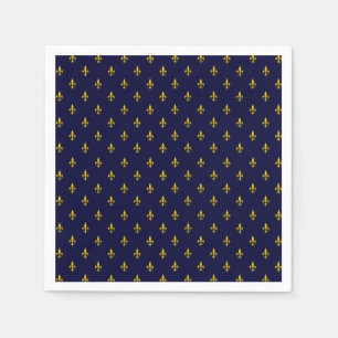 Royal Blue Fleur De Lis Pattern Servet