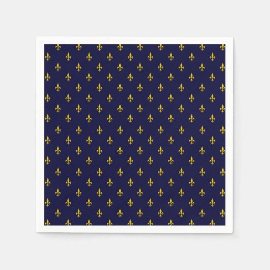 Royal Blue Fleur De Lis Pattern Servet (Voorkant)