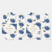 Royal Blue Floral Butterflies XV 16 Verjaardagsgev Bedankdoosjes (Ongevouwen)