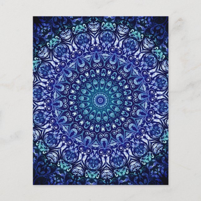 Royal Blue Floral Damask (Voorkant)