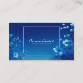 Royal Blue Floral Modern Geometric Elegant Visitekaartje (Voorkant)
