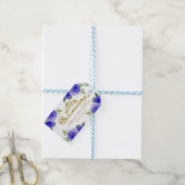 Royal Blue Floral Quinceanera Cadeaulabel (Met Touw)