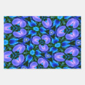 Royal Blue Flower Pattern Inpakpapier Vel (Voorkant 2)