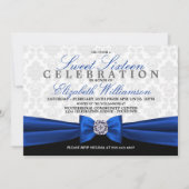 Royal Blue Formal Élégant Sweet 16 Invitation (Devant)
