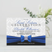 Royal Blue Formal Élégant Sweet 16 Invitation (Debout devant)