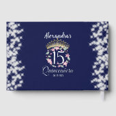 Royal Blue Foto  Boho Quinceañera Spaans Gastenboek (Achterkant)