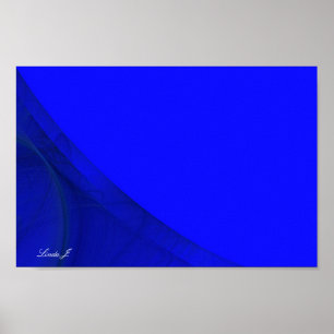 Royal Blue Fractal Border Canvas of Poster
