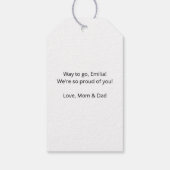 Royal Blue Geel Goud Gefeliciteerd Afstuderen Cadeaulabel (Achterkant)