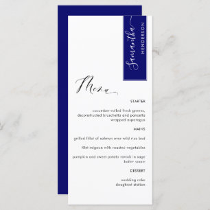 Royal Blue, gepersonaliseerd met gastnaam legant Menu