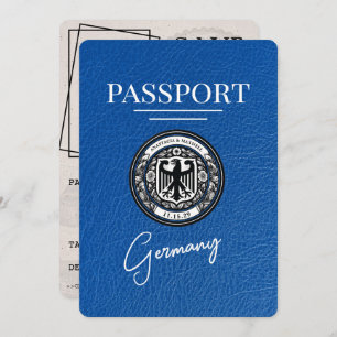 Royal Blue Germany Passport Bewaar de datum Save The Date