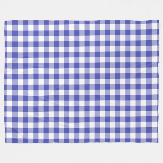 Royal Blue Gingham Pattern Fleece Deken (Voorkant (Horizontaal))
