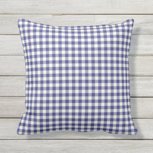 Royal Blue Gingham Pattern Kussens