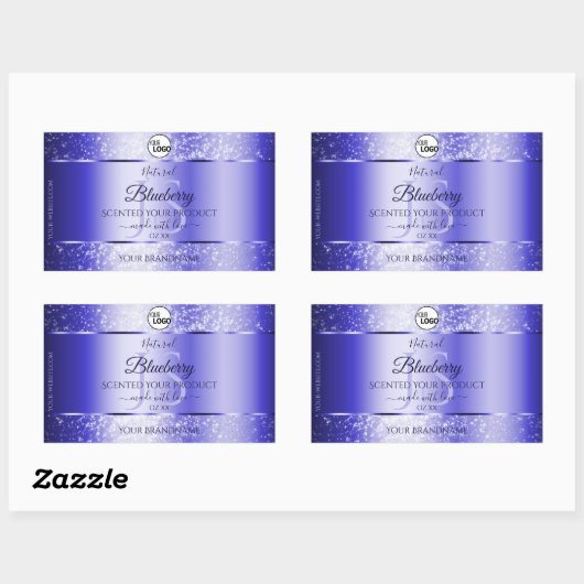 Royal Blue Glitter Product Labels Monogram Logo (Vel)
