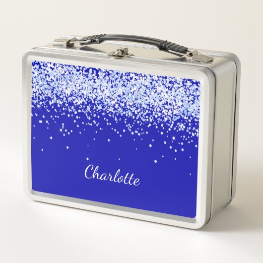 Royal blue glitter sparkles name script (Voorkant)