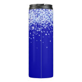 Royal blue glitter sparkles name script thermosbeker (Achterkant)
