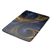 Royal Blue Gold Abstract Swirl Badmat (Gekanteld)