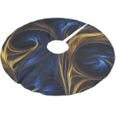 Royal Blue Gold Abstract Swirl Kerstboom Rok (Gekanteld)