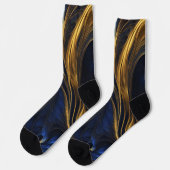 Royal Blue Gold Abstract Swirl Sokken (Links)