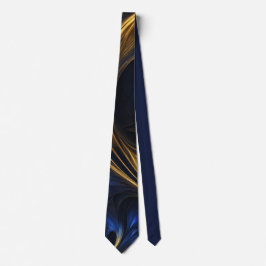 Royal Blue Gold Abstract Swirl Stropdas
