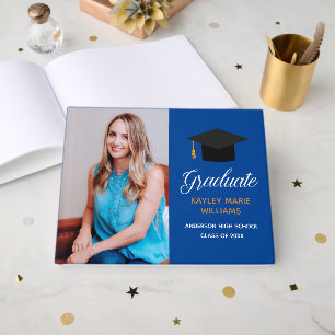Royal Blue Gold Afstuderen Foto 2025 Autograph Gastenboek