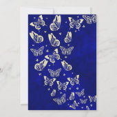 Royal Blue & Gold Butterfly 15e verjaardagsfeest Kaart (Achterkant)