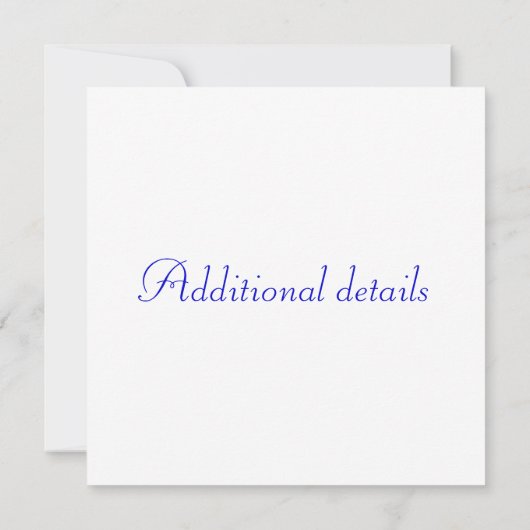 Royal Blue Gold Carte photo (Dos)