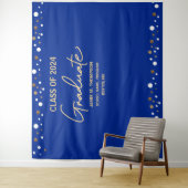 Royal Blue Gold Class of 2023 backdrop afstuderen Wandkleed (In situ)